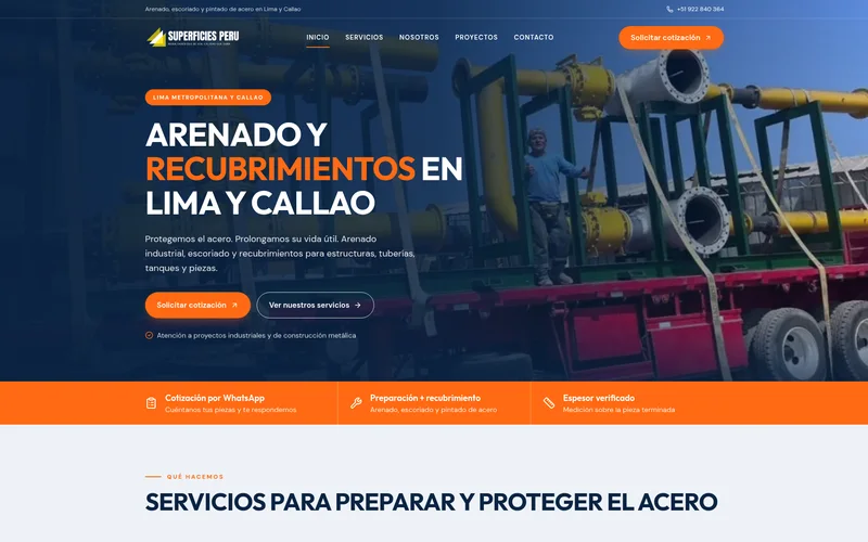 Captura del proyecto Superficies Perú